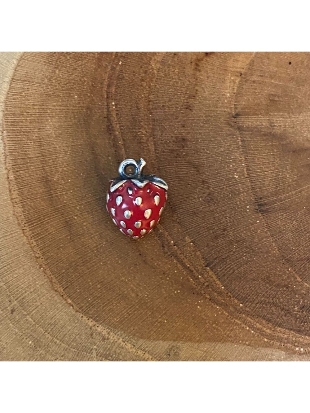 James Avery Enamel Wild Strawberry Charm, Sterling Silver & Enamel